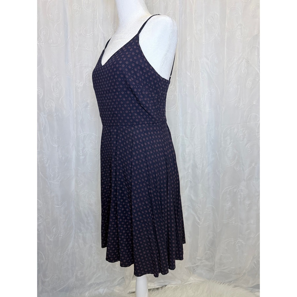Gap Womens Navy Blue Geometric Diamond Print Smocked Back Cami Dress Small - Picture 2 of 7